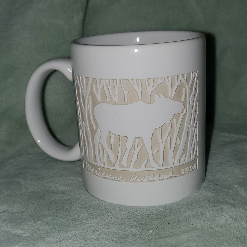 Marianne Wieland 1994 Moose KAKM Anchorage Alaska  Etched Cup 10 oz.